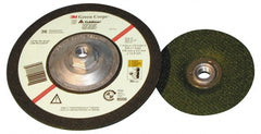 3M - 36 Grit, 7" Wheel Diam, 1/8" Wheel Thickness, Type 27 Depressed Center Wheel - Best Tool & Supply