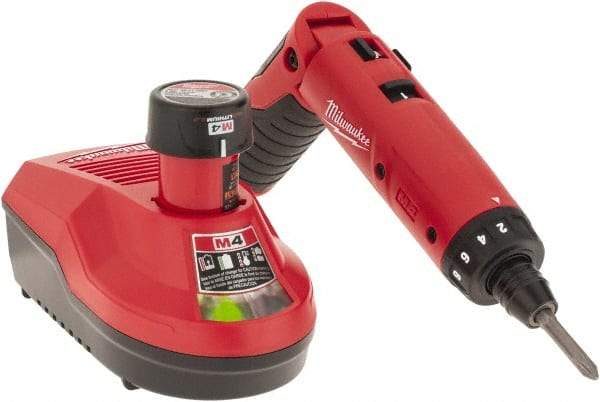 Milwaukee Tool - 4 Volts, Lithium-Ion Battery, Swivel Handle Cordless Screwdriver - 200, 600 RPM, 44 Inch/Lbs. Torque, Battery Included - Best Tool & Supply