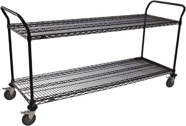 Value Collection - 800 Lb Capacity, 24" Wide x 36" Long x 39" High Wire Cart - 2 Shelf, Steel, Swivel Casters - Best Tool & Supply