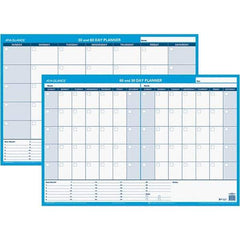 AT-A-GLANCE - 1 Sheet, 36 x 24", Erasable Wall Calendar - White & Blue - Best Tool & Supply