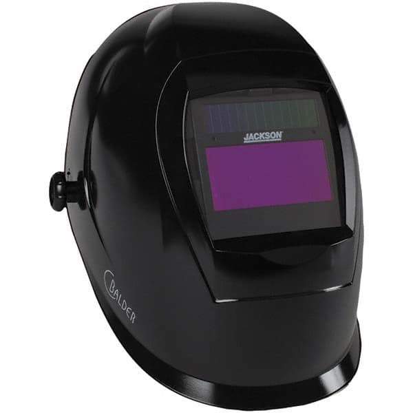 Jackson Safety - 3-25/32" Window Width x 1-13/16" Window Height, 9 to 13 Shade Auto-Darkening Lens, Fixed Front Welding Helmet - Black Thermoplastic Green Lens - Best Tool & Supply