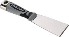 Hyde Tools - 2" Wide Stainless Steel Putty Knife - Stiff, Cushioned Grip Polypropylene Handle, 8" OAL - Best Tool & Supply