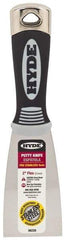 Hyde Tools - 2" Wide Stainless Steel Putty Knife - Flexible, Cushioned Grip Polypropylene Handle, 8" OAL - Best Tool & Supply