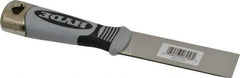 Hyde Tools - 1-1/4" Wide Stainless Steel Putty Knife - Stiff, Cushioned Grip Polypropylene Handle, 8" OAL - Best Tool & Supply