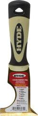 Hyde Tools - 2-1/2" Wide Brass Multi-Purpose Knife - Stiff, Cushioned Grip Polypropylene Handle, 8" OAL - Best Tool & Supply