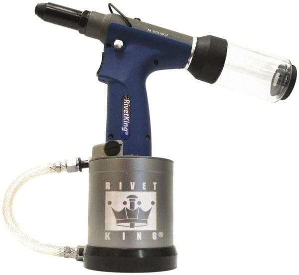 RivetKing - 3/16" Capacity, Air Riveter - 0.787" Long Stroke, 20" Inlet - Best Tool & Supply