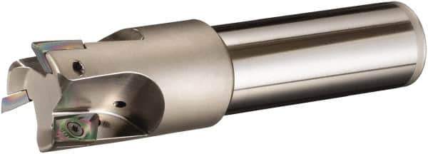 Sumitomo - 40mm Cut Diam, 32mm Shank Diam, 220mm OAL, Indexable Square Shoulder End Mill - AECT Inserts, Cylindrical Shank, 90° Lead Angle, Through Coolant, Series WaveMill - Best Tool & Supply