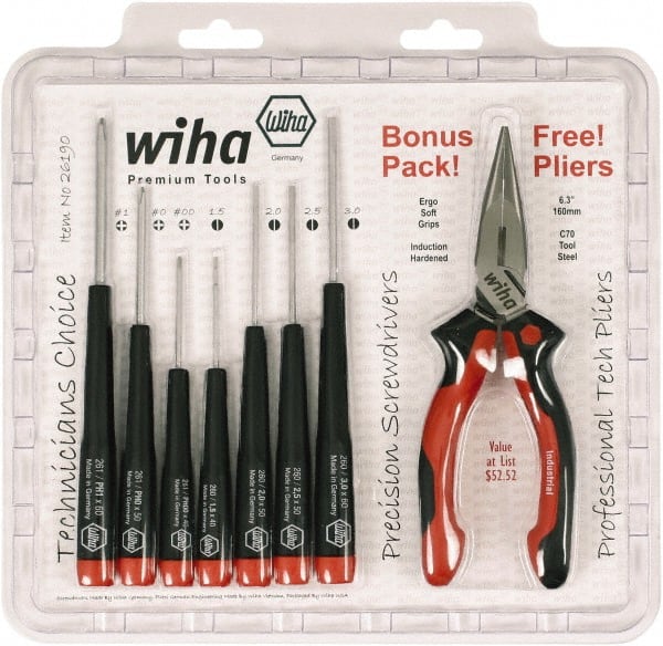 Wiha - 8 Piece Phillips & Slotted Screwdriver Set - Best Tool & Supply