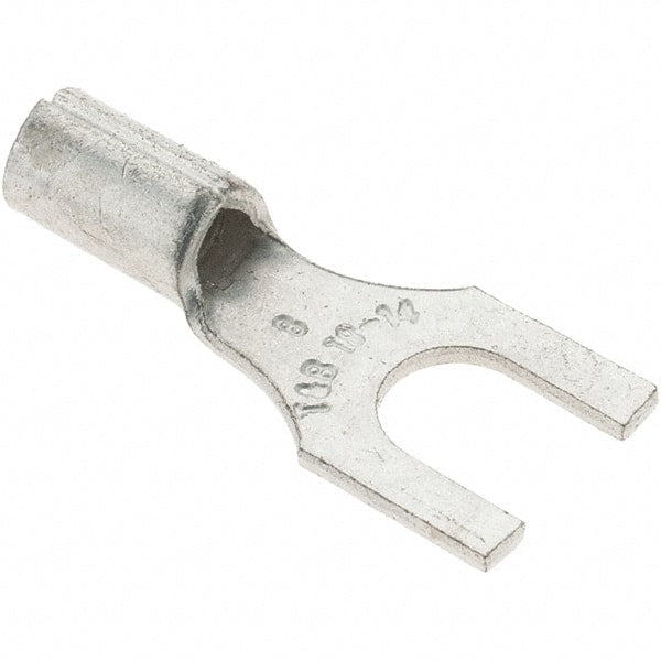 Value Collection - #8 Stud, 18 to 14 AWG Compatible, Noninsulated, Crimp Connection, Standard Fork Terminal - Best Tool & Supply