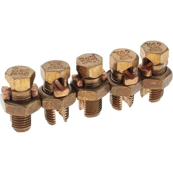 Value Collection - 10 to 6 AWG, Bronze Alloy, Split Bolt Connector - 15/32" Head Width - Best Tool & Supply