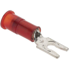 Value Collection - #4 Stud, 22 to 18 AWG Compatible, Partially Insulated, Crimp Connection, Locking Fork Terminal - Best Tool & Supply