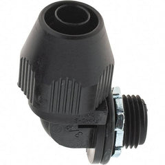 Value Collection - 3/8" Trade, PVC Compression & Threaded Angled Liquidtight Conduit Connector - Best Tool & Supply