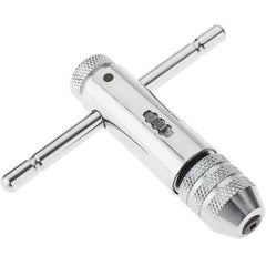 Value Collection - #0 to 1/4" Tap Capacity, T Handle Tap Wrench - 3-1/2" Overall Length, Ratcheting - Best Tool & Supply