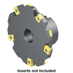 Kennametal - Shell Mount Connection, 0.2362" Cutting Width, 0.6299" Depth of Cut, 80mm Cutter Diam, 0.8661" Hole Diam, 4 Tooth Indexable Slotting Cutter - 90° LN Toolholder, LNE 1235... Insert - Best Tool & Supply