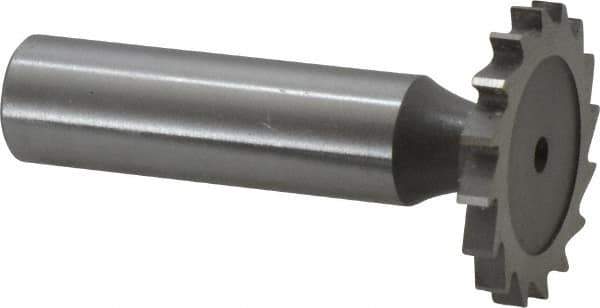 Whitney Tool Co. - 1-1/8" Diam x 1/8" Face Width, Cobalt, 16 Teeth, Shank Connection Woodruff Keyseat Cutter - Uncoated, 2-1/8" OAL x 1/2" Shank, Straight Teeth - Best Tool & Supply