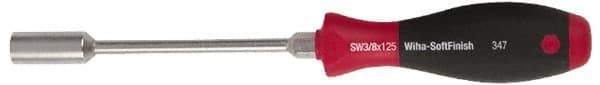 Wiha - 7/16" Solid Shaft Heavy-Duty Nutdriver - Cushion Grip Handle - Best Tool & Supply