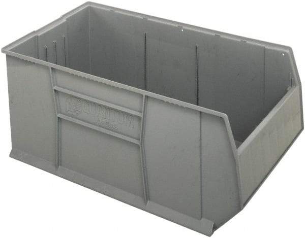 Quantum Storage - 175 Lb. Load Capacity, 41-7/8" Deep, Gray Polypropylene Hopper Stacking Bin - 17-1/2" High x 23-7/8" Wide x 41-7/8" Long - Best Tool & Supply