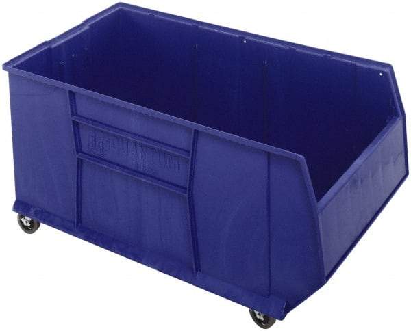 Quantum Storage - 175 Lb. Load Capacity, 41-7/8" Deep, Blue Polypropylene Hopper Stacking Bin - 17-1/2" High x 23-7/8" Wide x 41-7/8" Long - Best Tool & Supply