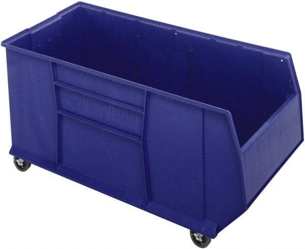 Quantum Storage - 175 Lb. Load Capacity, 41-7/8" Deep, Blue Polypropylene Hopper Stacking Bin - 17-1/2" High x 19-7/8" Wide x 41-7/8" Long - Best Tool & Supply