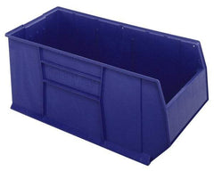 Quantum Storage - 175 Lb. Load Capacity, 41-7/8" Deep, Blue Polypropylene Hopper Stacking Bin - 17-1/2" High x 19-7/8" Wide x 41-7/8" Long - Best Tool & Supply