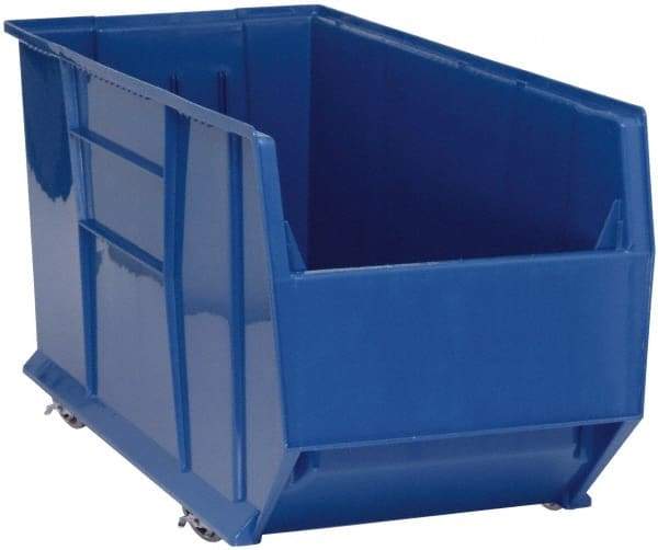 Quantum Storage - 175 Lb. Load Capacity, 41-7/8" Deep, Blue Polypropylene Hopper Stacking Bin - 17-1/2" High x 16-1/2" Wide x 41-7/8" Long - Best Tool & Supply