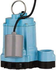 Little Giant Pumps - 4/10 hp, 9 Amp Rating, 115 Volts, Piggyback Mechanical Float Operation, Effluent Pump - 1 Phase, Cast Iron Housing - Best Tool & Supply