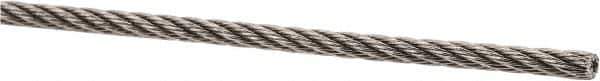 Value Collection - 1' Long, 3/32" Diam, Aircraft Cable - 700 Lb Breaking Strength, Material Grade 316, 7 x 7 Strand Core - Best Tool & Supply