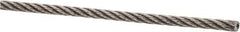 Value Collection - 1' Long, 3/32" Diam, Aircraft Cable - 700 Lb Breaking Strength, Material Grade 316, 7 x 7 Strand Core - Best Tool & Supply