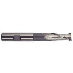 3/8 Dia. x 3-5/16 Overall Length 2-Flute Square End High Speed Steel SE End Mill-Round Shank-Extension -TiN - Best Tool & Supply