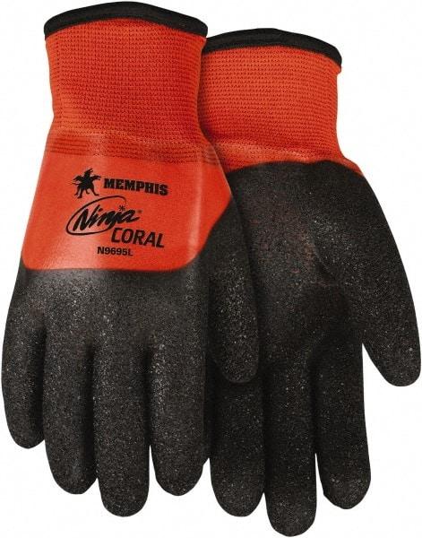 MCR Safety - Size 2XL (11) PVC with Black Coral Coated Nylon Work Gloves - Fully Coated, Paired - Best Tool & Supply