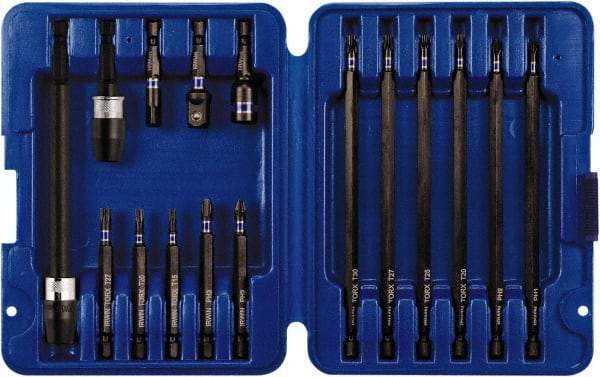 Irwin - 16 Piece, Screwdriver Insert Bit Set - #1 to #3 Phillips, T15 to T30 Torx - Best Tool & Supply