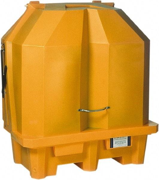 UltraTech - 66 Gal Sump, 3,000 Lb Capacity, 2 Drum, Polyethylene Spill Deck or Pallet - 57" Long x 31" Wide x 65" High, Liftable Fork, Drain Included, Inline Drum Configuration - Best Tool & Supply