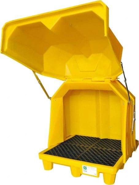 UltraTech - 66 Gal Sump, 6,000 Lb Capacity, 4 Drum, Polyethylene Spill Deck or Pallet - 58" Long x 54" Wide x 65" High, Liftable Fork, Drain Included, 2 x 2 Drum Configuration - Best Tool & Supply