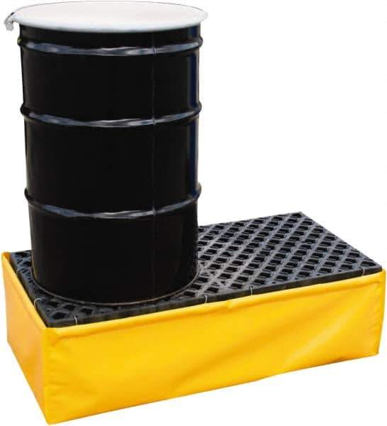 UltraTech - 66 Gal Sump, 1,200 Lb Capacity, 2 Drum, Polyethylene Spill Deck or Pallet - 56" Long x 25" Wide x 6" High, Liftable Fork, Inline Drum Configuration - Best Tool & Supply