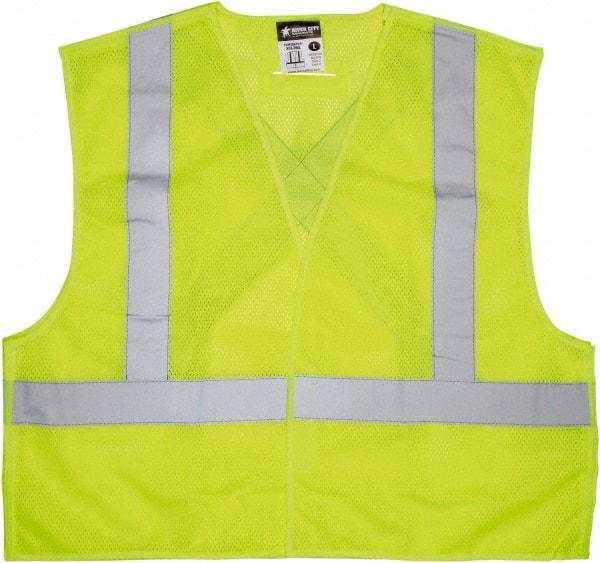 MCR Safety - Size 3XL High Visibility Lime Breakaway Vest - 27.4" Chest, ANSI 107-2015, Hook & Loop Closure, Polyester - Best Tool & Supply