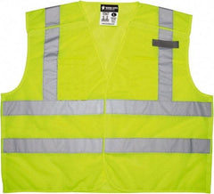 MCR Safety - Size 2XL High Visibility Lime Mesh Breakaway Vest - 26.4" Chest, ANSI 107-2015, Hook & Loop Closure, 3 Pockets, Polyester - Best Tool & Supply