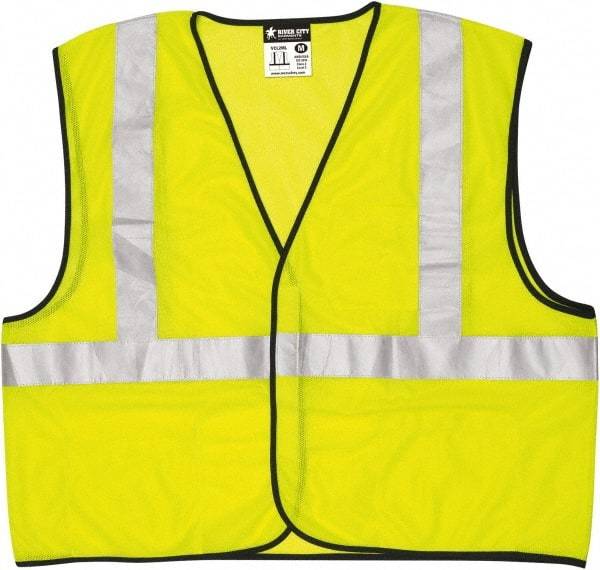 MCR Safety - Size 4XL High Visibility Lime Mesh General Purpose Vest - 28.4" Chest, ANSI 107-2015, Hook & Loop Closure, 3 Pockets, Polyester - Best Tool & Supply