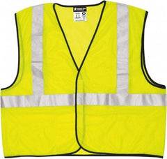 MCR Safety - Size 3XL High Visibility Lime Mesh General Purpose Vest - 27.4" Chest, ANSI 107-2015, Hook & Loop Closure, 3 Pockets, Polyester - Best Tool & Supply