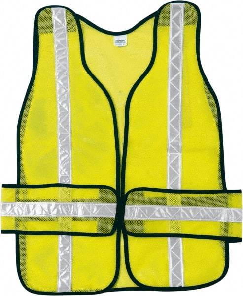 MCR Safety - One Size Fits Most High Visibility Lime Mesh Breakaway Vest - 38" Chest, Hook & Loop Closure, Polyester - Best Tool & Supply