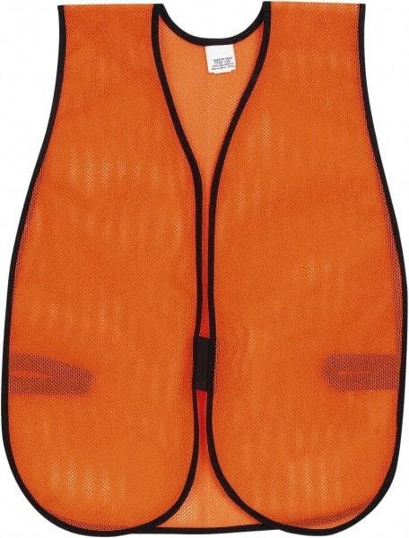 MCR Safety - One Size Fits Most High Visibility Orange Mesh General Purpose Vest - 18" Chest, Hook & Loop Closure, Polyester - Best Tool & Supply