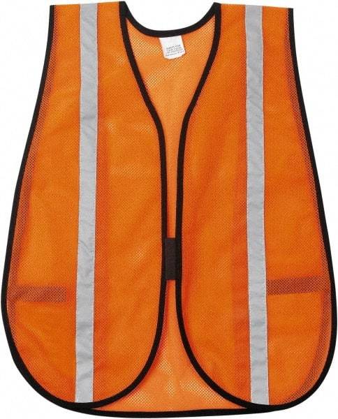 MCR Safety - One Size Fits Most High Visibility Orange Mesh General Purpose Vest - 18" Chest, Hook & Loop Closure, Polyester - Best Tool & Supply