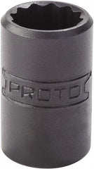 Proto - 5/16", 1/4" Drive, Standard Hand Socket - 12 Points, 7/8" OAL, Alloy Steel, Black Finish - Best Tool & Supply