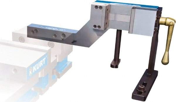 Kurt - 3-1/2" Jaw Width, 3-3/4" Jaw Opening Capacity, Horizontal Stationary Machine Vise - Manual Operation, 4,000 Lb Capacity, 1 Station, 20.86" Long x 271.51mm High x 1-1/4" Deep, 1.235" Jaw Height, 4,000 Lb Max Clamp Force, Ductile Iron - Best Tool & Supply