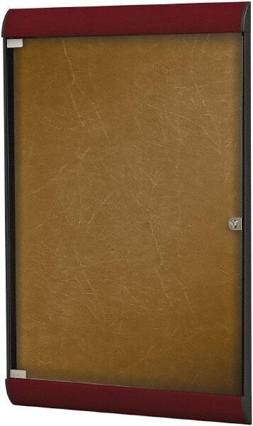 Ghent - 42.13" Wide x 27-3/4" High Enclosed Cork Bulletin Board - Vinyl, Navy Blue - Best Tool & Supply