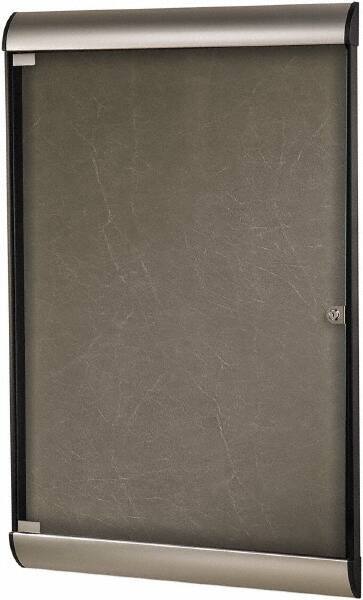 Ghent - 59.13" Wide x 36" High Enclosed Cork Bulletin Board - Natural Cork, Aluminum Frame - Best Tool & Supply