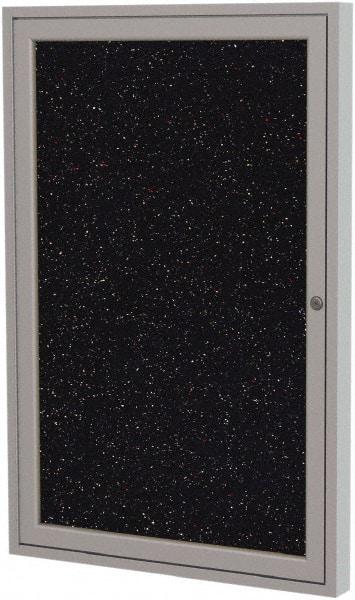 Ghent - 36" Wide x 30" High Enclosed Cork Bulletin Board - Rubber, Confetti (Color) - Best Tool & Supply