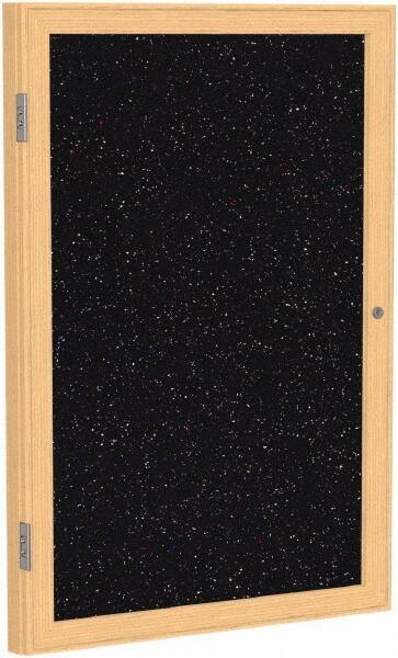 Ghent - 24" Wide x 18" High Enclosed Cork Bulletin Board - Rubber, Confetti (Color) - Best Tool & Supply