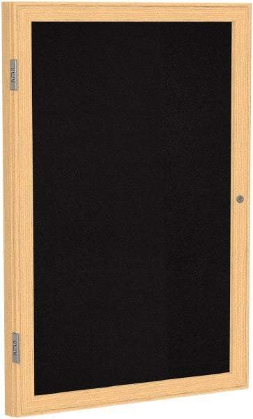 Ghent - 24" Wide x 36" High Enclosed Cork Bulletin Board - Rubber, Black - Best Tool & Supply