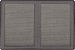 Ghent - 34" Wide x 24" High Enclosed Cork Bulletin Board - Fabric Covered, Black - Best Tool & Supply