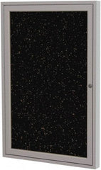 Ghent - 36" Wide x 24" High Enclosed Cork Bulletin Board - Rubber, Tan Speckled - Best Tool & Supply